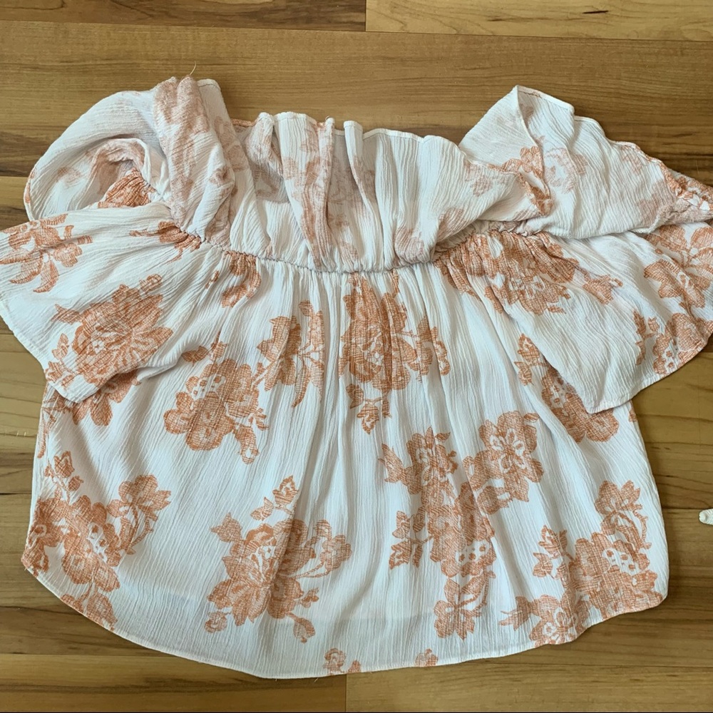 Mind Code Women’s Floral Print Off-Shoulder Ruffle To, Size Small - Picture 4 of 8